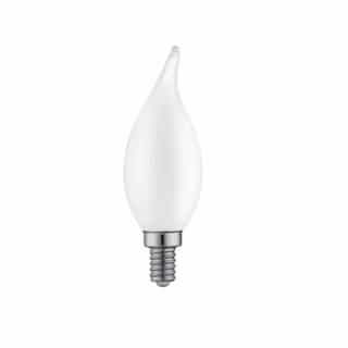 4W LED F11 Bulb, Dimmable, E12, 300 lm, 120V, 2400K, Frosted