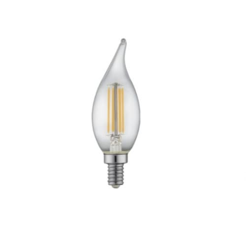 TCP Lighting 4W LED F11 Bulb, Dimmable, E12, 300 lm, 120V, 3000K, Clear