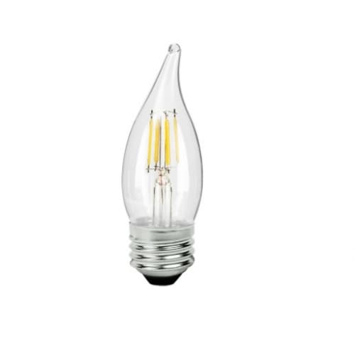 TCP Lighting 4W LED F11 Bulb, Dimmable, E26, 300 lm, 120V, 5000K, Clear
