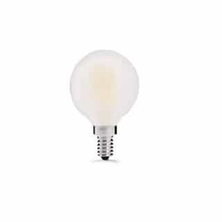 TCP Lighting 3W LED G16 Filament Bulb, Dimmable, E26, 120V, Frosted Glass, 2200K