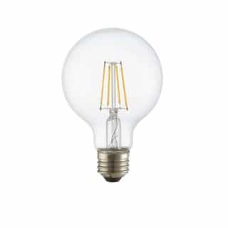 TCP Lighting 4W LED G25 Bulb, Dimmable, E26, 350 lm, 120V, 2400K, Clear