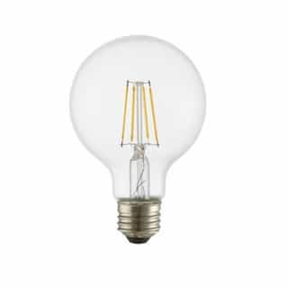 4W LED G25 Filament Bulb, Dimmable, E26, 120V, Clear Glass, 2700K