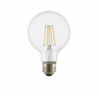 8W LED G25 Bulb, Dimmable, E26, 800 lm, 120V, 2700K, Clear