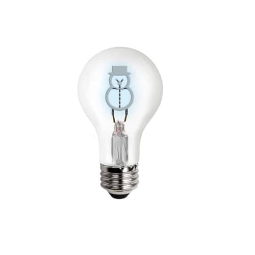 0.3W LED A19 Shape Filament Bulb, Snowman, E26, 120V, White