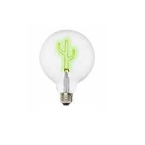 1W LED G40 Shape Filament Bulb, Cactus, E26, 120V, Green