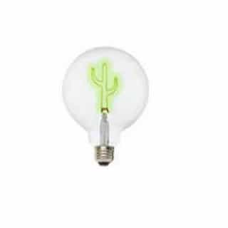 TCP Lighting 1W LED G40 Shape Filament Bulb, Cactus, E26, 120V, Green
