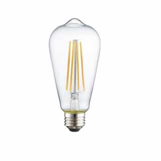 4W LED ST19 Filament Bulb, Dimmable, E26, 120V, Clear Glass, 2200K