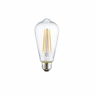 8W LED ST19 Filament Bulb, Dimmable, 60W Inc. Retrofit, 810 lm, 2700K, Clear
