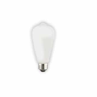 8W LED ST19 Filament Bulb, Dimmable, E26, 120V, Frosted Glass, 3200K-1800K
