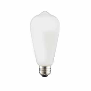 8W LED ST19 Bulb, Dimmable, E26, 500 lm, 120V, 1800K-2700K, Frosted