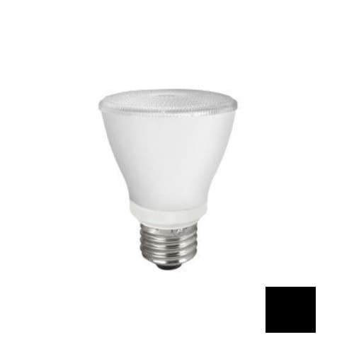 7W LED PAR20 Bulb, SMD, Dimmable, 120V, 525 lm, 2700K, Black