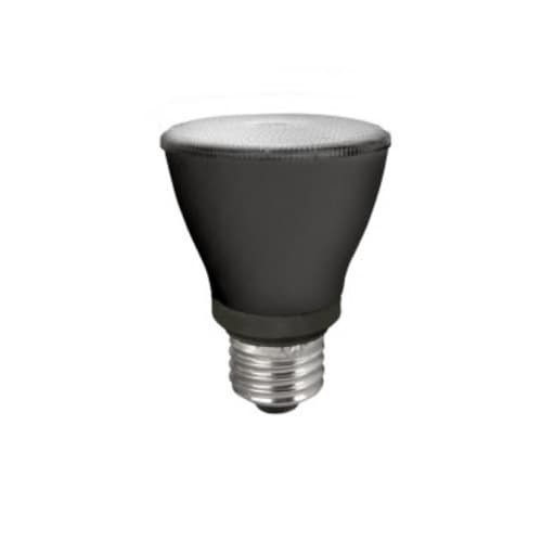 7W LED PAR20 Bulb, Dimmable, E26, 120V, 625 lm, 3000K, Black
