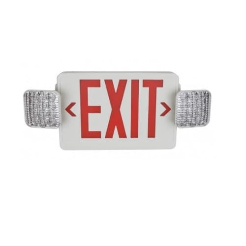 TCP Lighting LED Emergency Exit Sign Combo w/ Battery Backup, Red