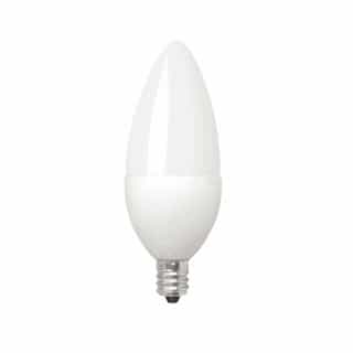 TCP Lighting 5W LED B11 Bulb, Blunt Tip, Dimmable, E12, 300 lm, 120V, 2400K, Frosted