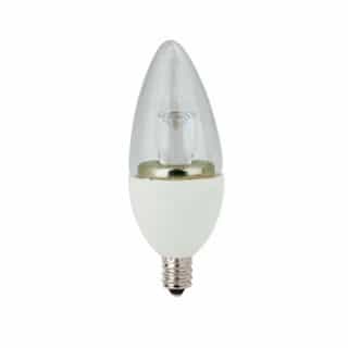 TCP Lighting 5W LED B11 Bulb, Blunt Tip, Dimmable, E12, 400 lm, 120V, 5000K, Clear