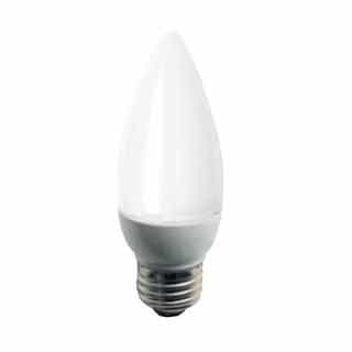 7W LED B13 Bulb, Blunt Tip, Dimmable, E26, 425 lm, 120V, 2400K, Frosted