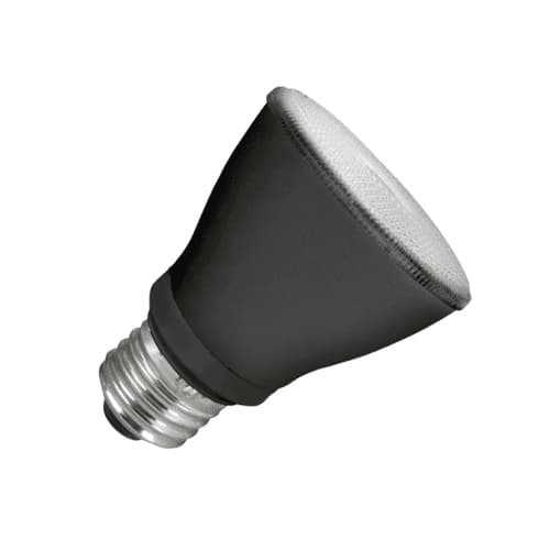 8W LED PAR20 Bulb, Standard Flood, Dimmable, 525 lm, 2700K, Black