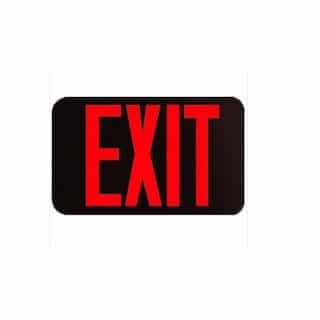 Slim LED EXIT Sign w Red Letters, Black Housing