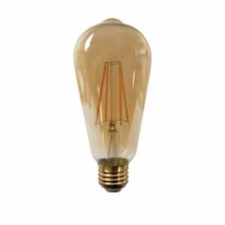 TCP Lighting 7W LED ST19 Bulb, E26, Dimmable, 650 lm, 120V, 22000K, Amber