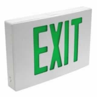 LED Emergency Exit Sign, White Housing w/Green Letters