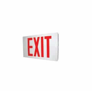 LED Double Face Emergency Exit Sign, White Housing wRed Letters
