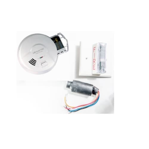 Ionization Smoke Alarm & Strobe Kit, Hardwired