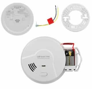 USI Smoke Detector & Fire Alarm w/ Ionization Sensor, Hardwired
