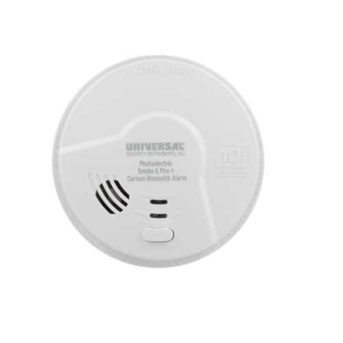 USI Photoelectric Smoke & Carbon Monoxide Alarm, Sealed Battery