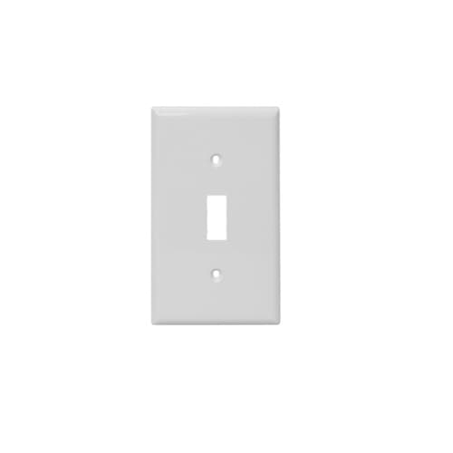 1-Gang Toggle Switch Wall Plate, Plastic, Standard, White