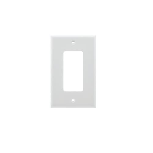 USI 1-Gang Decorator Wall Plate, Plastic, Midi, White