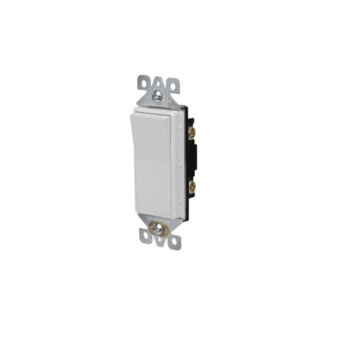 USI 15 Amp Decorator Switch, Single Pole, 125V, White