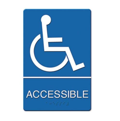 Blue/White "Accessible" ADA Sign 6X9