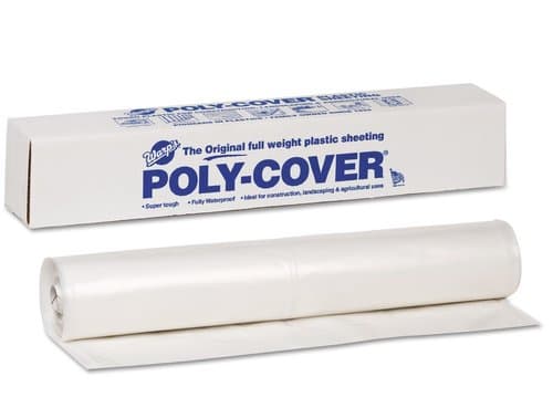 Warp Poly-Cover Plastic Sheets, 4 Mil., 10 x 100, Clear