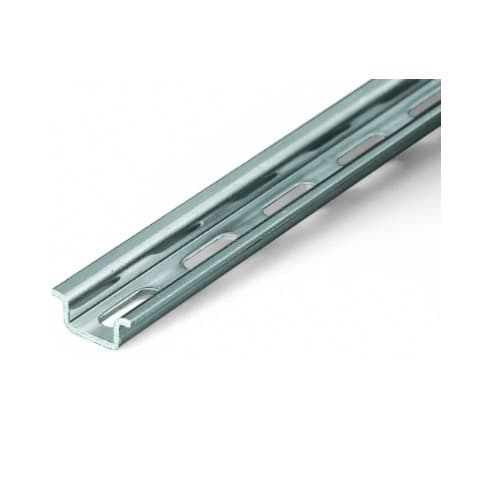 Steel Carrier Rail, Slotted, 15 x 5.5 mm, 1 mm Thick, 2 m Long