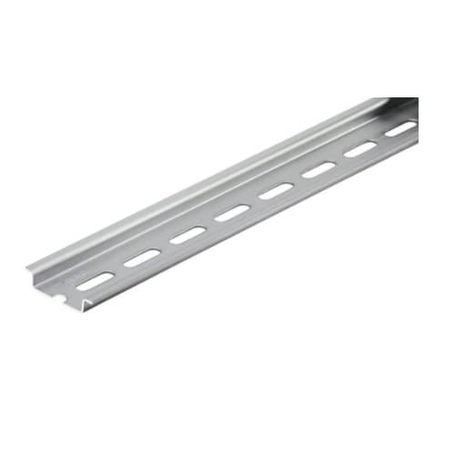 Steel Carrier Rail, Slotted, 35 x 7.5 mm, 1 mm Thick, 2 m Long, 18 mm Hole