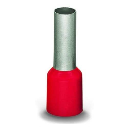 Wago Insulated Ferrule Sleeve, 0.63-in, 10 mm/ 8 AWG, Red