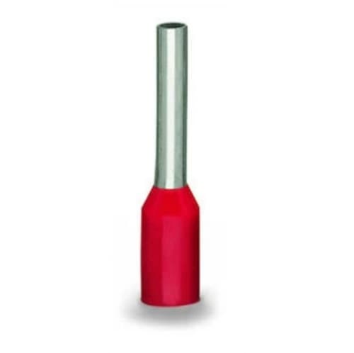 Wago Insulated Ferrule Sleeve, 0.47-in, 1 mm/ 18 AWG, Red