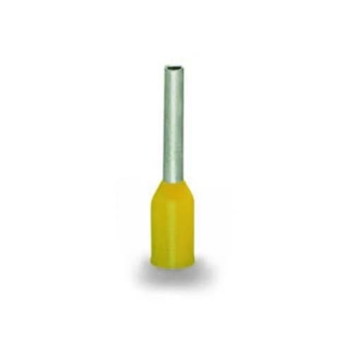Wago Insulated Ferrule Sleeve, 0.28-in, 0.25 mm/ 24 AWG, Yellow