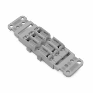 Wago Mounting Carrier w/ Strain Relief, Screw Mounting, 3-Way, Gray