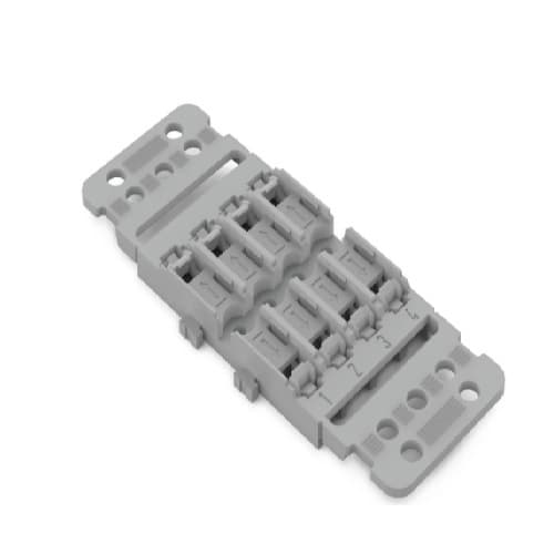 Wago Mounting Carrier w/ Strain Relief, Screw Mounting, 4-Way, Gray