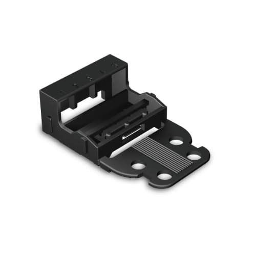 Wago 4 mm Mounting Carrier for 5-Conductor 221 Series Lever-Nuts, Screw, Black