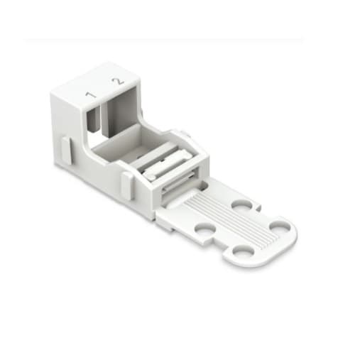 4 mm Mounting Carrier for 2-Conductor 221 Series Lever-Nuts, Horizontal Snap-in, White