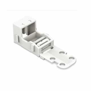 Wago 4 mm Mounting Carrier for 2-Conductor 221 Series Lever-Nuts, Horizontal Snap-in, White
