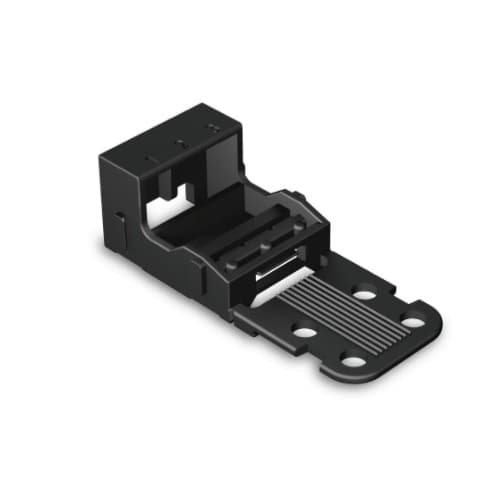 4 mm Mounting Carrier for 3-Conductor 221 Series Lever-Nuts, Horizontal Snap-in, Black