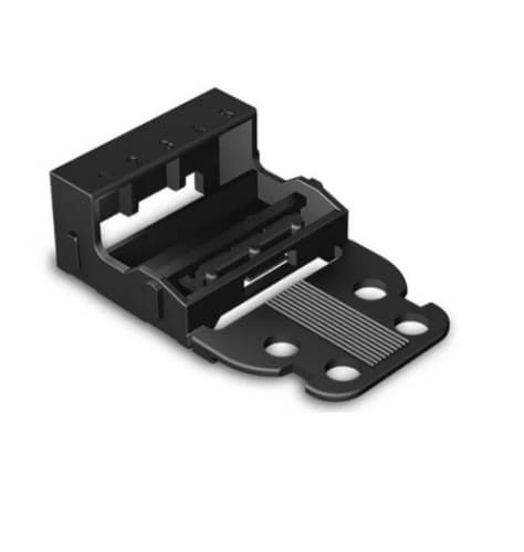 Wago 4 mm Mounting Carrier for 5-Conductor 221 Series Lever-Nuts, Horizontal Snap-in, Black