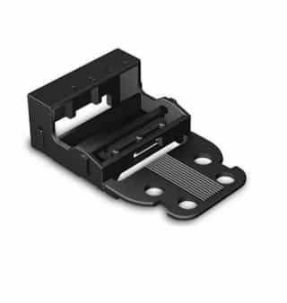 4 mm Mounting Carrier for 5-Conductor 221 Series Lever-Nuts, Horizontal Snap-in, Black