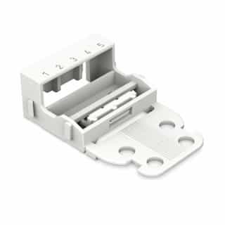 Wago 4 mm Mounting Carrier for 5-Conductor 221 Series Lever-Nuts, Horizontal Snap-in, White