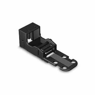 Wago 4 mm Mounting Carrier for 2-Conductor 221 Series Lever-Nuts, Vertical Snap-in, Black
