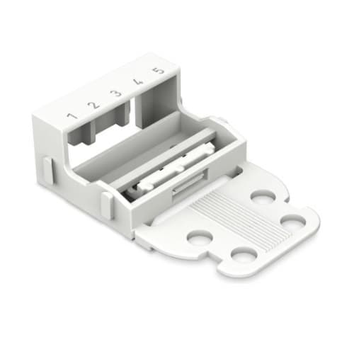 4 mm Mounting Carrier for 5-Conductor 221 Series Lever-Nuts, Vertical Snap-in, White