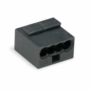 Micro Push Wire Connector, 4 Conductor, 22-18 AWG, Dark Gray
